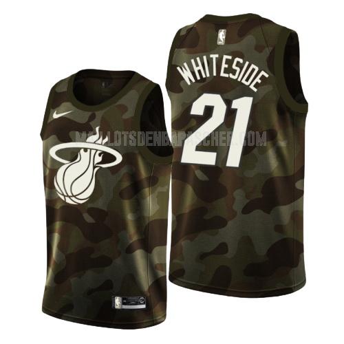 maillot nba homme de miami heat hassan whiteside 21 camouflage memorial day 2019