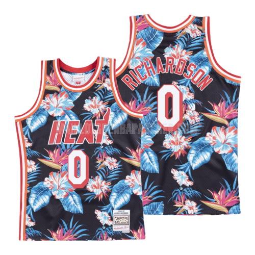 maillot nba homme de miami heat josh richardson 0 noir mode florale