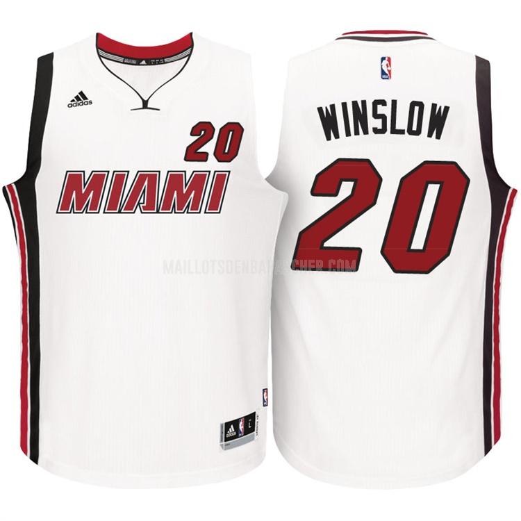 maillot nba homme de miami heat justise winslow 20 blanc alterner
