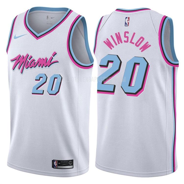 maillot nba homme de miami heat justise winslow 20 blanc city edition