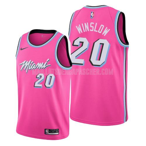 maillot nba homme de miami heat justise winslow 20 rose earned version