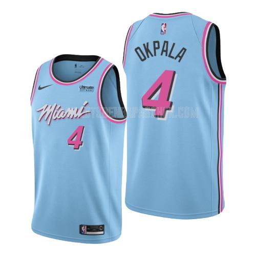 maillot nba homme de miami heat kz okpala 4 bleu vice night city