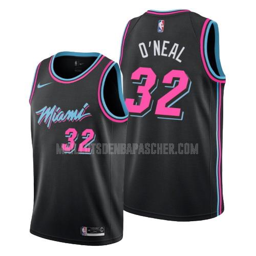 maillot nba homme de miami heat shaquille o'neal 32 noir vice night