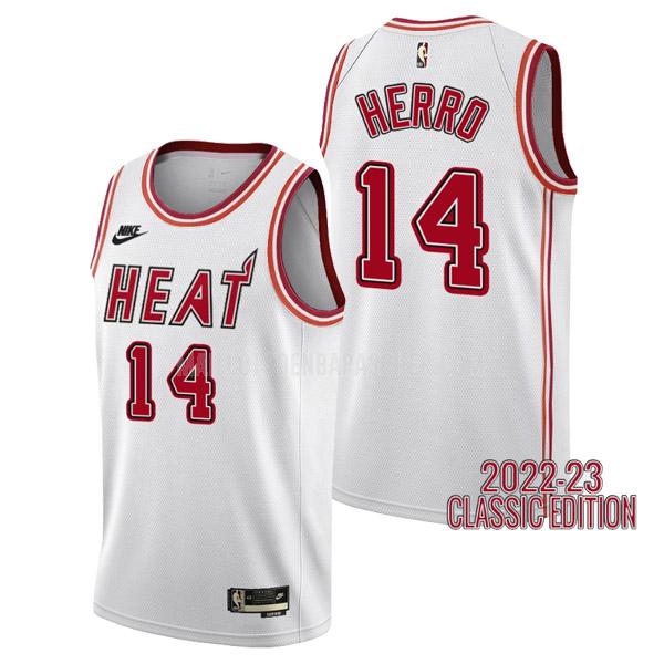 maillot nba homme de miami heat tyler herro 14 blanc classic edition 2022-23