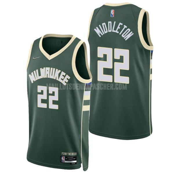 maillot nba homme de milwaukee bucks khris middleton 22 vert 75e anniversaire