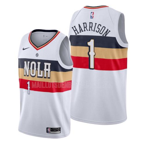 maillot nba homme de new orleans pelicans andrew harrison 1 blanc earned version