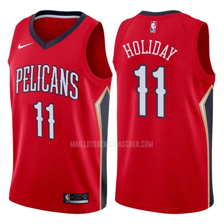 maillot nba homme de new orleans pelicans jrue holiday 11 rouge statement