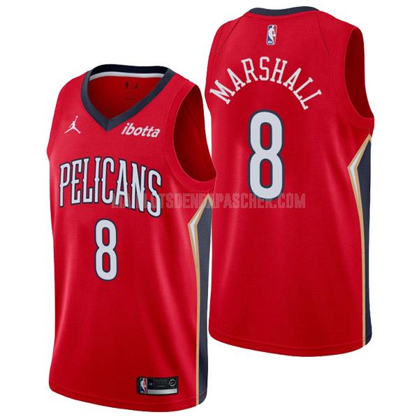 maillot nba homme de new orleans pelicans naji marshall 8 rouge statement edition 2022-23