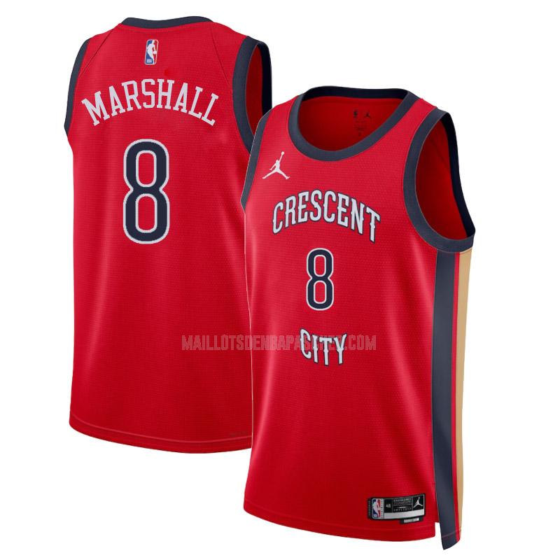 maillot nba homme de new orleans pelicans naji marshall 8 rouge statement edition 2023-24