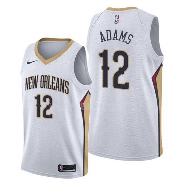 maillot nba homme de new orleans pelicans steven adams 12 blanc association