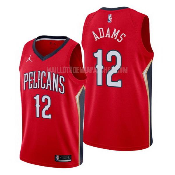 maillot nba homme de new orleans pelicans steven adams 12 rouge statement