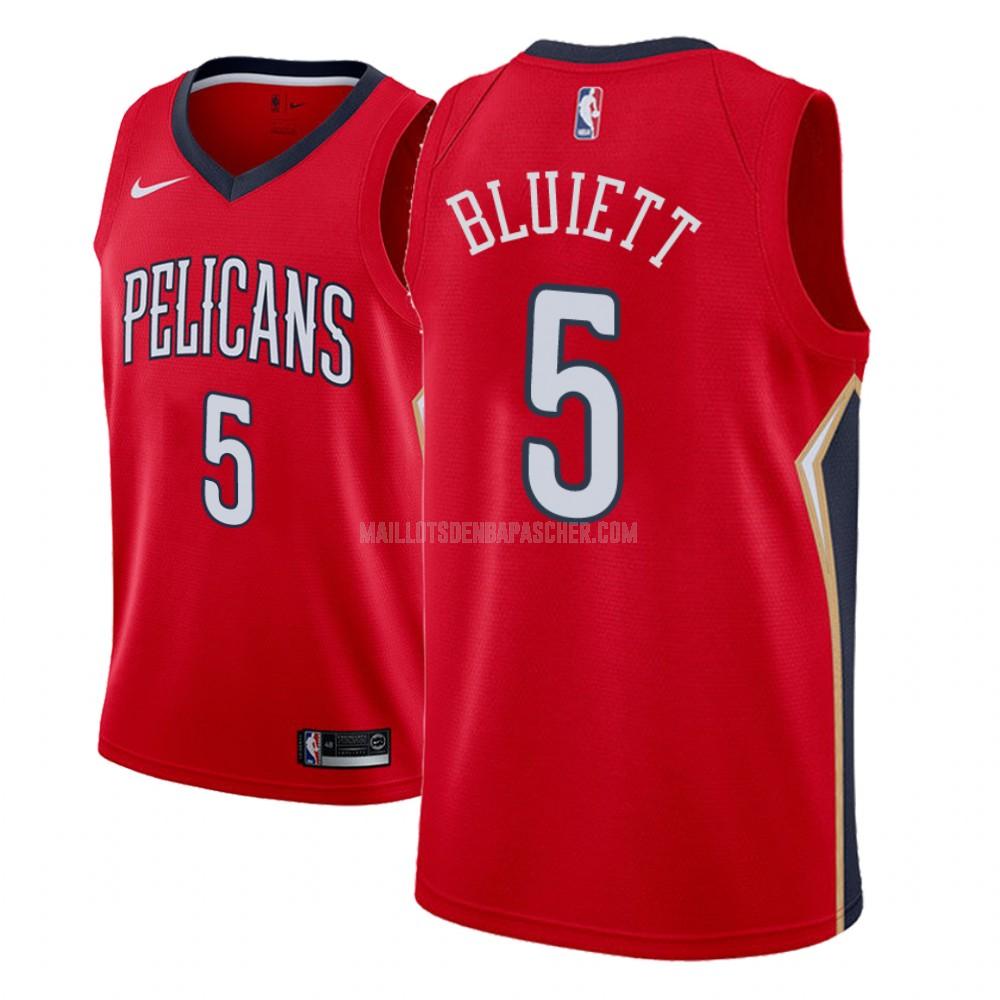 maillot nba homme de new orleans pelicans trevon bluiett 5 rouge statement