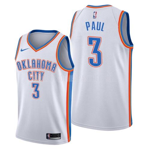 maillot nba homme de oklahoma city thunder chris paul 3 blanc association 2019-20