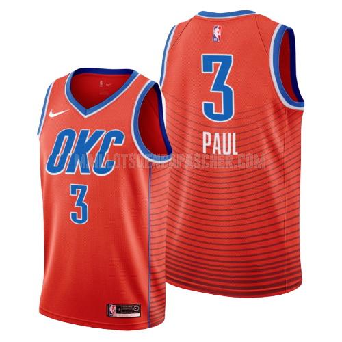 maillot nba homme de oklahoma city thunder chris paul 3 orange statement