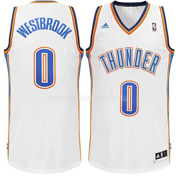 maillot nba homme de oklahoma city thunder russell westbrook 0 blanc classique