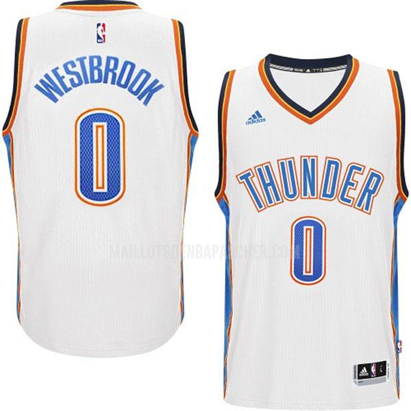 maillot nba homme de oklahoma city thunder russell westbrook 0 blanc home 2014-15