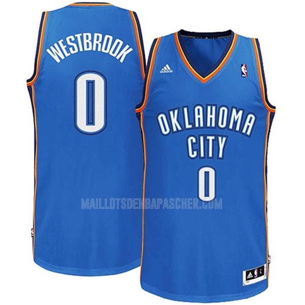 maillot nba homme de oklahoma city thunder russell westbrook 0 bleu city edition