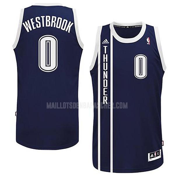 maillot nba homme de oklahoma city thunder russell westbrook 0 bleu marin alterner