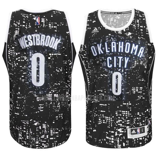 maillot nba homme de oklahoma city thunder russell westbrook 0 noir city edition