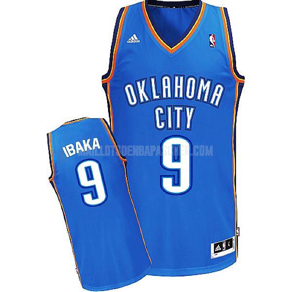 maillot nba homme de oklahoma city thunder serge ibaka 9 bleu swingman