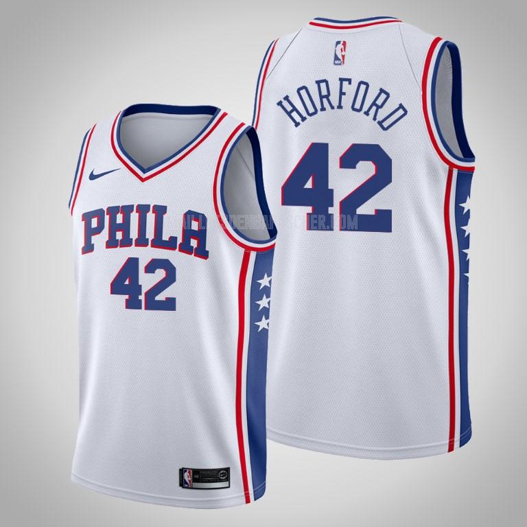 maillot nba homme de philadelphia 76ers al horford 42 blanc association