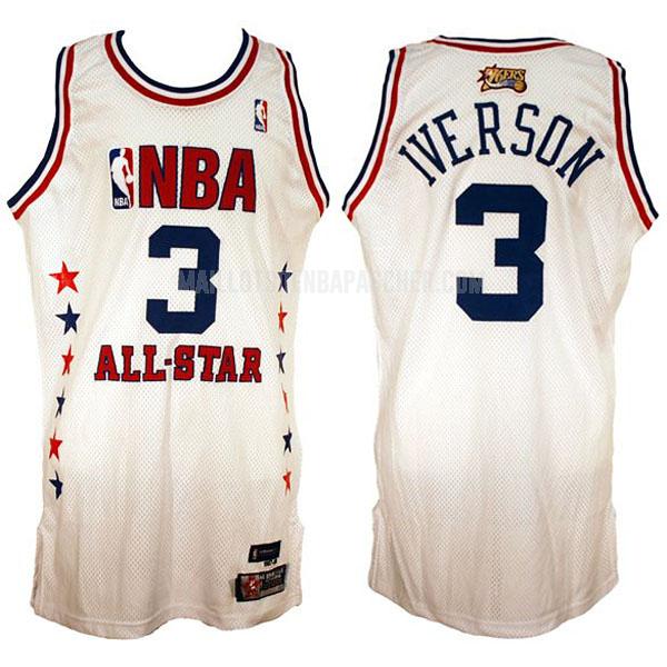 maillot nba homme de philadelphia 76ers allen iverson 3 blanc nba all-star 2003