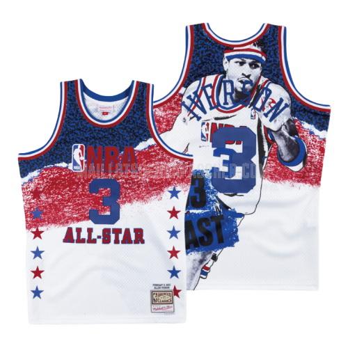 maillot nba homme de philadelphia 76ers allen iverson 3 blanc nba all-star mode