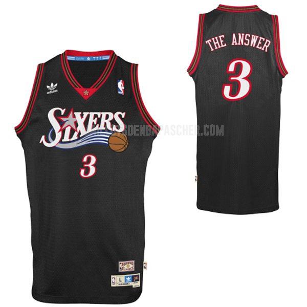 maillot nba homme de philadelphia 76ers allen iverson 3 noir surnom