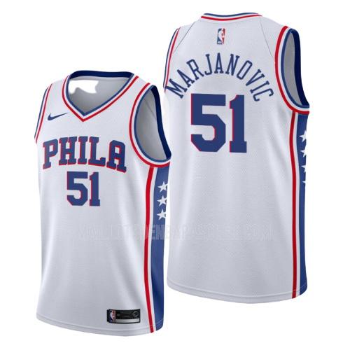 maillot nba homme de philadelphia 76ers boban marjanovic 51 blanc association