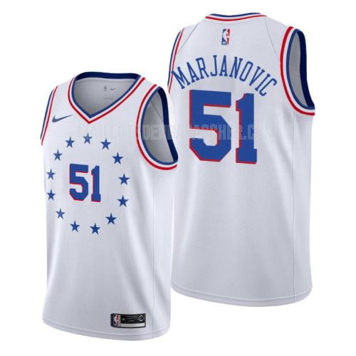 maillot nba homme de philadelphia 76ers boban marjanovic 51 blanc earned version