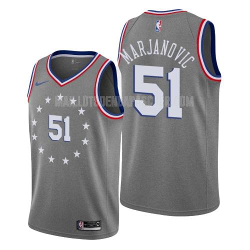 maillot nba homme de philadelphia 76ers boban marjanovic 51 gris city edition