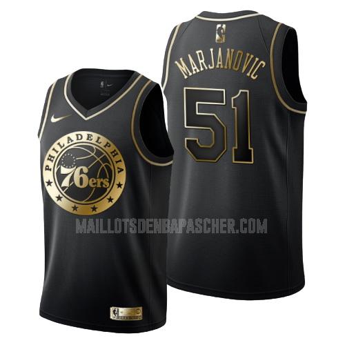 maillot nba homme de philadelphia 76ers boban marjanovic 51 noir or version