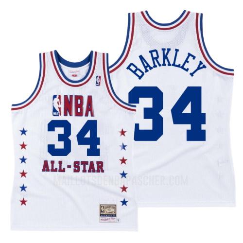 maillot nba homme de philadelphia 76ers charles barkley 34 blanc nba all-star 1988