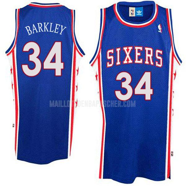 maillot nba homme de philadelphia 76ers charles barkley 34 bleu swingman