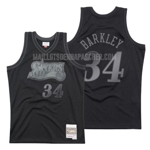 maillot nba homme de philadelphia 76ers charles barkley 34 noir hardwood classics