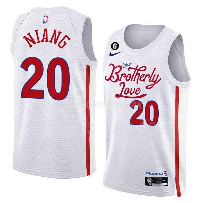 maillot nba homme de philadelphia 76ers georges niang 20 blanc city edition 2022-23