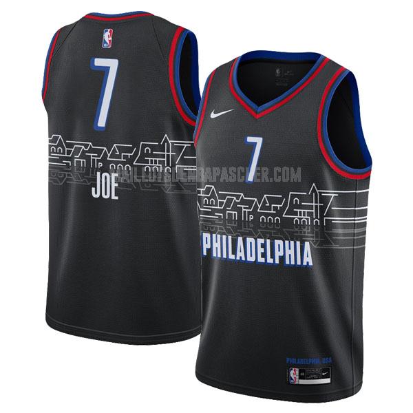 maillot nba homme de philadelphia 76ers isaiah joe 7 noir city edition 2020-21