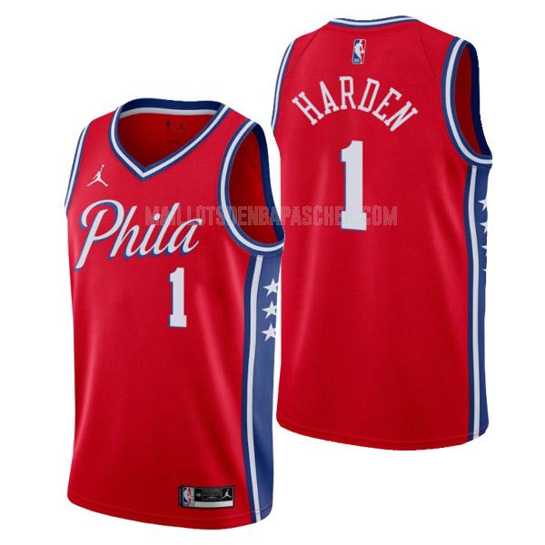 maillot nba homme de philadelphia 76ers james harden 1 rouge statement edition 2022