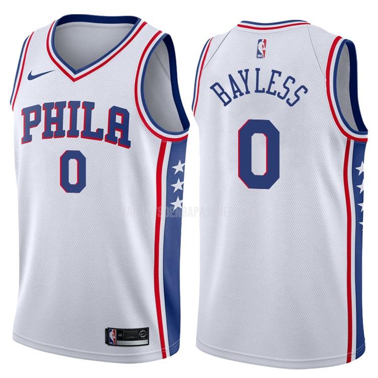 maillot nba homme de philadelphia 76ers jerryd bayless 0 blanc association 2017-18