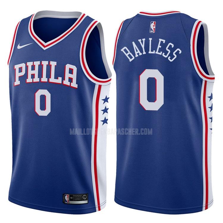 maillot nba homme de philadelphia 76ers jerryd bayless 0 bleu icon 2017-18