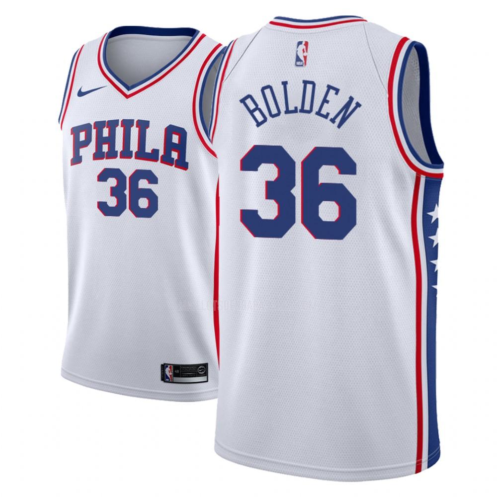 maillot nba homme de philadelphia 76ers jonah bolden 36 blanc association 2018-19