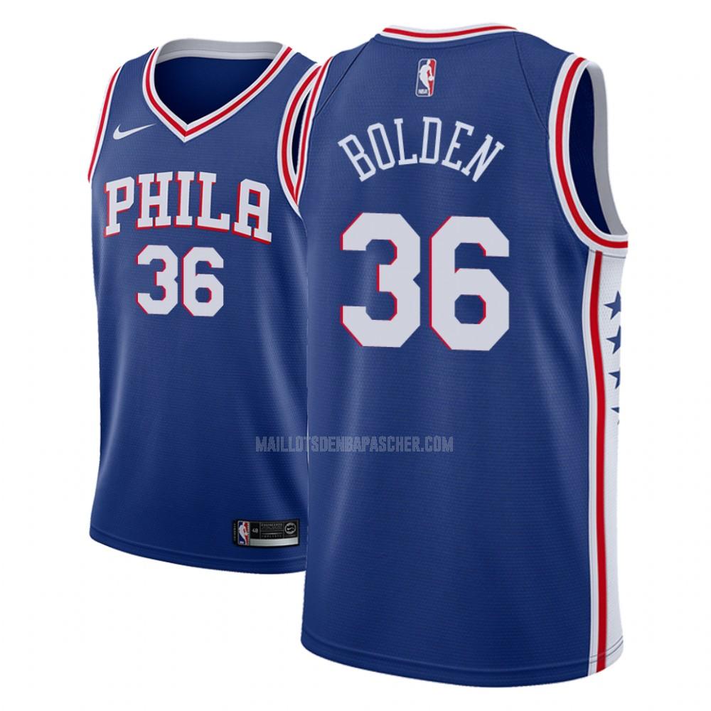 maillot nba homme de philadelphia 76ers jonah bolden 36 bleu icon 2018-19