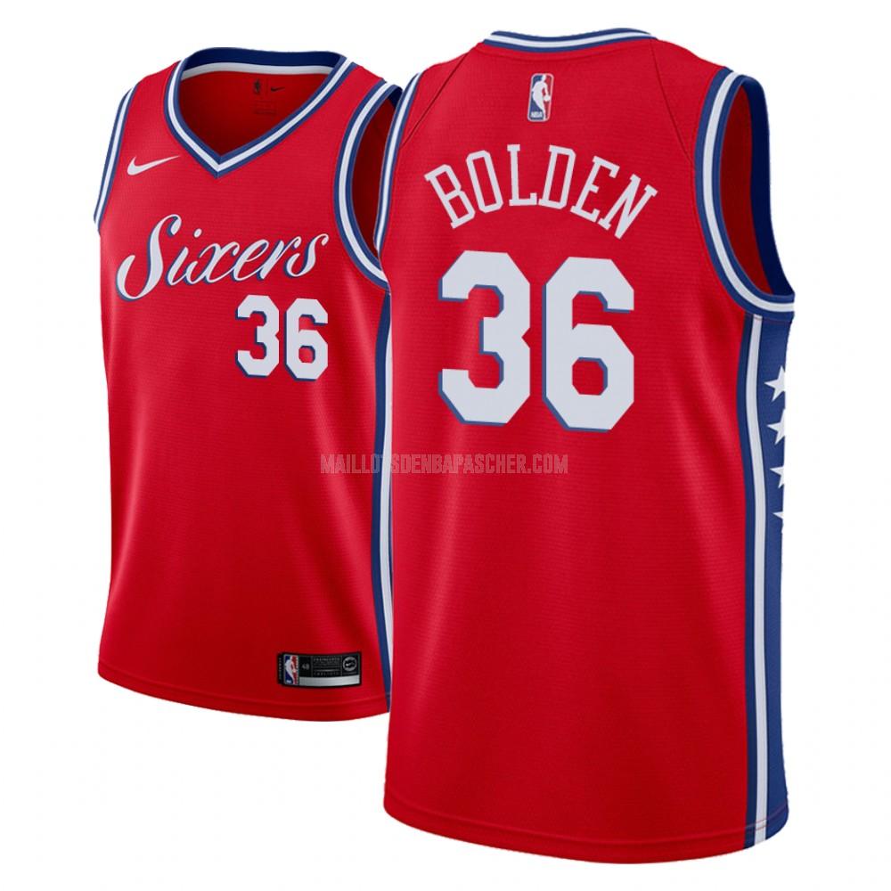 maillot nba homme de philadelphia 76ers jonah bolden 36 rouge statement 2018-19