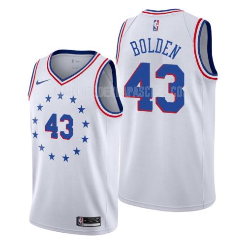 maillot nba homme de philadelphia 76ers jonah bolden 43 blanc earned version