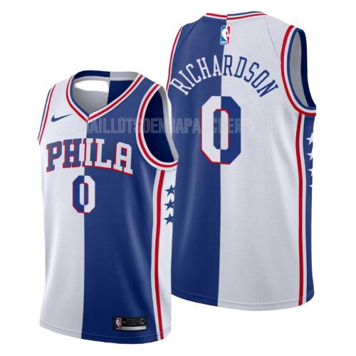 maillot nba homme de philadelphia 76ers josh richardson 0 blanc bleu divisé