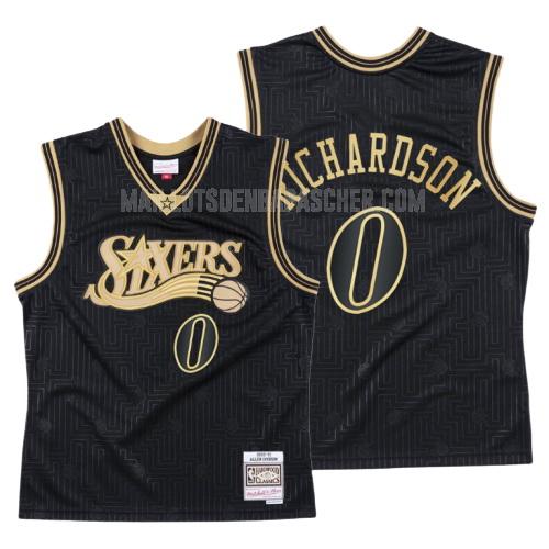 maillot nba homme de philadelphia 76ers josh richardson 0 noir throwback 2020