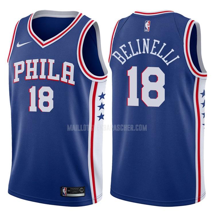 maillot nba homme de philadelphia 76ers marco belinelli 18 bleu icon