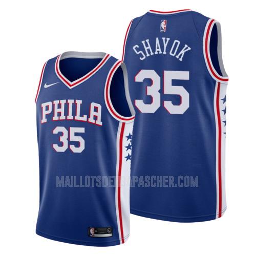 maillot nba homme de philadelphia 76ers marial shayok 35 bleu icon