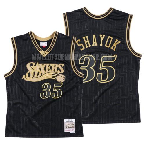 maillot nba homme de philadelphia 76ers marial shayok 35 noir throwback 2020