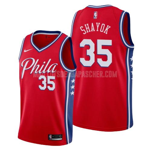 maillot nba homme de philadelphia 76ers marial shayok 35 rouge statement 2019-20